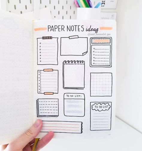 Hi friends! 🙆 Here's more paper note ideas. I am trying to fill out those empty pages in my Leuchtturm. I still have two blank pages left… Buku Diy, Bullet Journal Titles, Bullet Journal Headers, Note Ideas, Bullet Journal 2020, Paper Notes, Bullet Journal Font, Bullet Journal Banner, Note Doodles