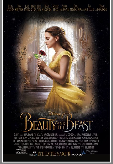 My own version of Beauty and the Beast movie poster. By Linh Nguyen. Beauty And The Beast 2017, Beast Film, Disney Beast, Emma Watson Belle, The Beast Movie, Beauty And The Beast Movie, Stanley Tucci, Disney Belle, Motion Poster