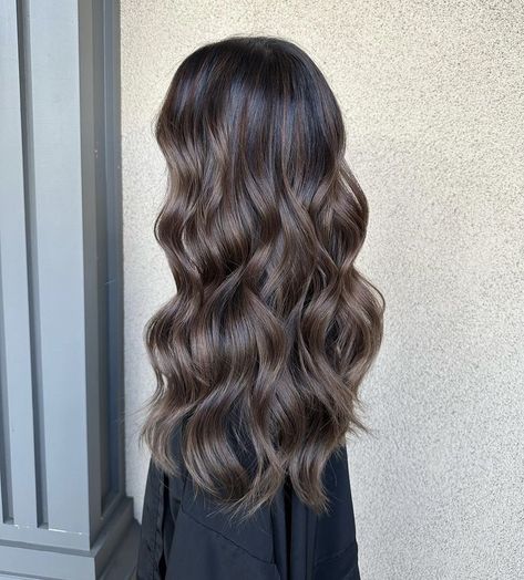 Ash Brown Hair Balayage, Garnier Hair Color, Dark Brown Hair Balayage, Balayage Haircut, Color Mask, Black Hair Balayage, Dark Brunette Hair, Cool Brown, Brown Hair Looks