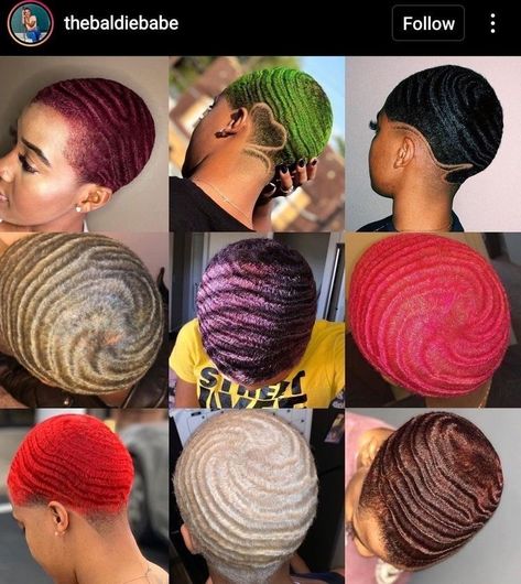 Low Haircut For Black Women With Color, Shaved Hair Dye, Shaved Hair Dye Designs, Hair Dye Designs, Bald Fade Women Black, Rocky Outfits, Cute Short Natural Hairstyles, Fade Haircut Women, 360 Waves Hair