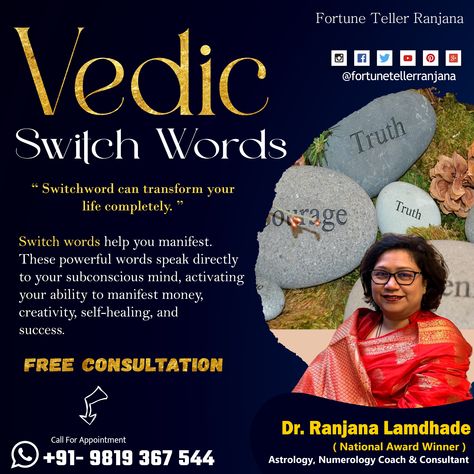 “ Switchword can transform your life completely. ” Switch words help you manifest. These powerful words speak directly to your subconscious mind, activating your ability to manifest money, creativity, self-healing, and success. For More Details: Contact Me: +91- 9819367544 . . . #fortunetellerranjana #drranjnalamdhade #switch #switches #switchword #switchwords #switchwordmagic #switchwordsdaily #switchwordsexpert #switchwordsremedy #switchwordsexpert #switchwordshealing Vedic Switch Words, Vedic Switchwords, Switch Word, Healing Codes, Switch Words, Manifest Money, Money Affirmations, Subconscious Mind, Self Healing