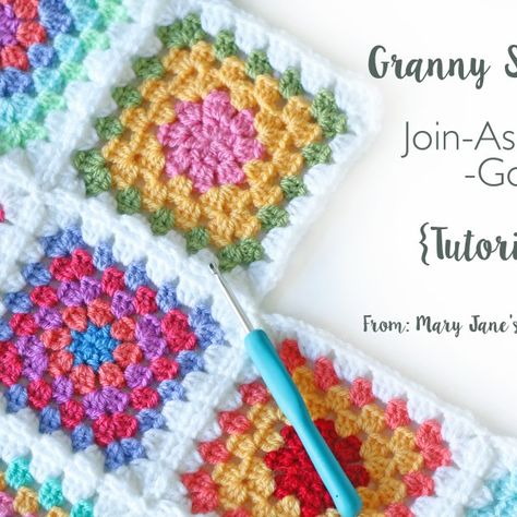 Granny Square Join, Joining Yarn, Joining Granny Squares, Sunburst Granny Square, Háčkované Lemy, Granny Square Tutorial, Crochet Granny Square Blanket, Crochet Shop, Crochet Blocks