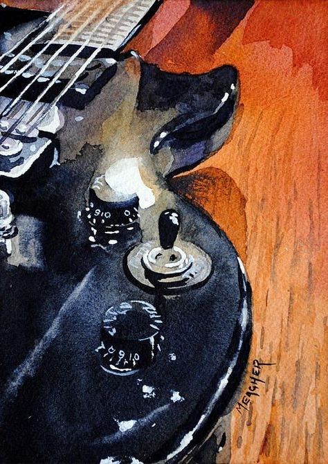 Arte Jazz, Instruments Art, Arte Peculiar, Music Drawings, Guitar Painting, Siluete Umane, Guitar Art, Art Inspiration Painting, Sketchbook Art Inspiration