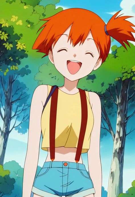 Pokemon Indigo League, Indigo League, Misty From Pokemon, Pokémon Heroes, Ash And Misty, Pokemon Waifu, Halloween Costumes For Teens, Pokemon Pictures, Art Reference Photos