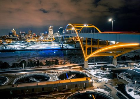 The Milwaukee Lakefront Marathon has announced a new course and it includes the Hoan Bridge! Local Music, Road Construction, Bay View, The Night Sky, Get Excited, Lake Michigan, City Skyline, Night Sky, Night Skies