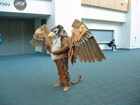 Gryphon Costume, Griffin Costume, Imaginary Animals, Halloween Costumes 2014, Crazy Costumes, Monster Halloween, Spooky Stuff, Alice In Wonderland Costume, Stage Props