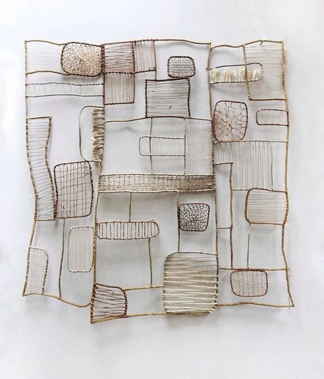 Harriet Goodall (@harrietgoodallartist) • Instagram photos and videos Boro Textiles, Sashiko Tutorial, Aerial Perspective, Free Standing Sculpture, Japanese Boro, Layered Weave, Farm Land, Fiber Art Jewelry, Fiber Sculpture