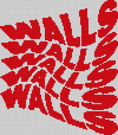 One Direction Alpha Pattern, Walls Album Cover, Crochet Fits, Alpha Bracelets, Pixel Grid, Art Logos, Graph Crochet, Pixel Crochet, Tapestry Crochet Patterns