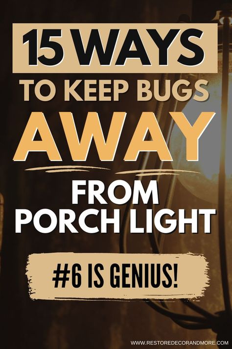 How To Keep Bugs Off Porch, Diy Porch Lighting Ideas, Bug Zapper Hanging Ideas, Diy Bug Repellent Spray, Front Porch Lighting Fixtures, Outdoor Bug Repellent, Outside Lighting Ideas, Porch Light Covers, Diy Bug Repellent