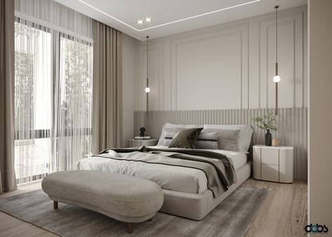 MONO - GUEST BEDROOM :: Behance Cozy Modern Contemporary Bedroom, Gebsen Board Design, Contemporary Modern Bedroom Design, Modern Luxe Bedroom, Ambient Bedroom, Minimal Modern Bedroom, Modern Guest Bedroom, Beautiful Bed Designs, Bedroom Beige