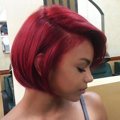 Burgundy Bob, Pressed Natural Hair, Hair Perm, Silk Press Natural Hair, Short Red Hair, Prom Hairstyle, Lace Fronts, Hair Color Burgundy, Hot Hair Colors