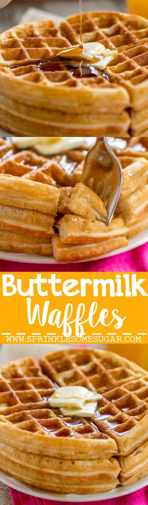 My favorite staple recipe for golden, buttery waffles that are perfectly crispy on the outside and fluffy on the inside. Buttery Waffles, Waffles Brunch, Buttermilk Waffle, Waffle Iron Recipes, Buttermilk Waffles, Waffle Maker Recipes, Iron Recipes, Buttermilk Recipes, Butter Milk