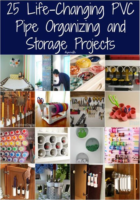 25 Life-Changing PVC Pipe Organizing and Storage Projects that are super create! Get organizing today with these PVC Pipe ideas! #organizing #pvcpipes #pvcpipecrafts #homedecor #diy #diydecor #diyorganize #organizingtips #diyncrafts #repurpose Pvc Pipe Storage, Organization Crafts, Crafts Storage, Pvc Pipe Crafts, Pvc Pipe Projects, Pvc Projects, Pvc Pipes, Diy And Crafts Sewing, Creative Storage