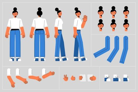 Free vector flat design character animat... | Free Vector #Freepik #freevector #animation-frames #animation-sprite #sprite-sheets #sprites Flat Illustration Characters, Character Flat Design, Animation Frames, Character Construction, Vector Illustration Character, Vector Characters, Flat Character, Vector Animation, Vector Character Design