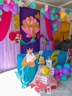 70 ideas de decoración para Fiesta de Cumpleaños de Ariel la sirenita Birthday Party Mermaid Theme, Birthday Party Mermaid, Little Mermaid Birthday Party, Ariel Birthday Party, Ariel Party, Birthday Decorations At Home, Princess Birthday Party Decorations, Mermaid Birthday Party Decorations, Beautiful Balloons