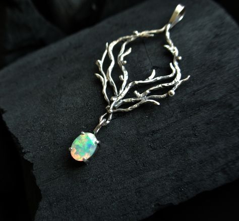 Opal necklace. Ornate pendant with a striking Ethiopian faceted opal elven style . The pendant is made entirely by hand.Silver pendant can be a great gift to your wife, daughter, mother, sister! *** *** *** *** ***All pieces are sent in a gift box! You do not have to think about the packaging of Your gift;The product is patinated and polished._______________________silver, ethiopian opalLength: 5.5 cm (1.96 inch)PLEASE NOTE! The product may vary slightly in color depending on your monitor settin Necklace With Gemstones, Opal Silver Jewelry, Elven Design, Elven Style, Elven Necklace, Solder Jewelry, Fused Jewelry, Soft Solder, Opal Necklace Silver