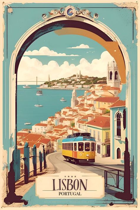 Shop more than 250,000 motives of Canvas Prints, Wall Murals, Stickers • Save 20 % on First Buy • Express Delivery • 100% Satisfaction Guarantee • Buy 3+1 • Choose from category Lisbon. Lisbon Illustration, Lisbon Print, Lisbon Poster, Lisbon Art, Travel Posters Vintage, Portuguese Art, Vintage Corner, Beauty Posters, Posters Wall Art