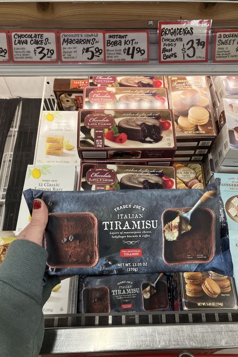 Trader Joe's Italian Tiramisu Trader Joes Groceries, Trader Joe’s Thanksgiving, Trader Joe’s Dessert, Best Trader Joe’s Snacks, Trader Joes Easy Meals, Trader Joe’s Snacks, Trader Joe’s Meals, Trader Joes Aesthetic, August Meals