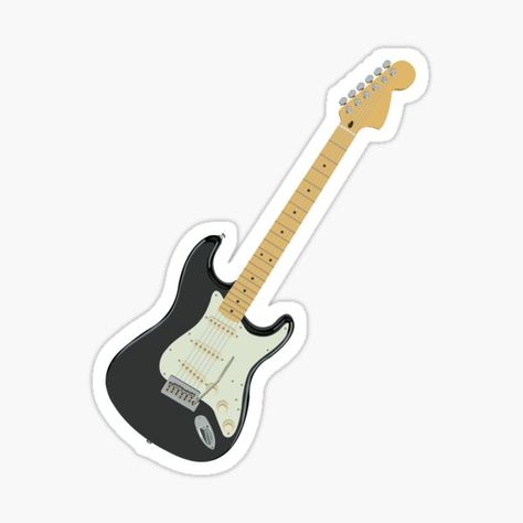 Pegatinas: Guitar | Redbubble Band Stickers Printable, Senior Notebook, Laptop Stickers Aesthetic, Monkey Stickers, Black Electric Guitar, Guitar Stickers, Band Stickers, Bubble Stickers, Iphone Case Stickers