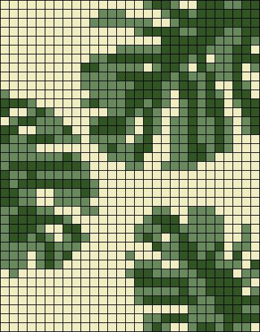 Plant Tapestry Crochet, Plant Grid Pattern, Monstera Leaf Pixel Art, Plant Pixel Art, Green Alpha Pattern, Tapestry Grid, Flower Crochet Alpha Pattern, Flowers Alpha Pattern, Alpha Pattern Monstera