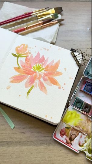 Waterlily Watercolor, Watercolor Painting Tips, Watercolor Easy, Painting Steps, Art Demonstrations, Watercolor Flowers Tutorial, Simple Watercolor, Learn Watercolor, Sketchbook Illustration