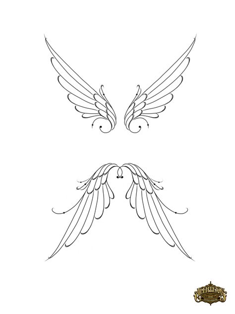 Angel Wings Tattoo Shoulder, Angel Wings Tattoo Stencil, Cyberciligism Tattoo, Wing Tattoos On Back, Mandela Tattoo, Alas Tattoo, Side Thigh Tattoos, Small Back Tattoos, Tiny Wrist Tattoos