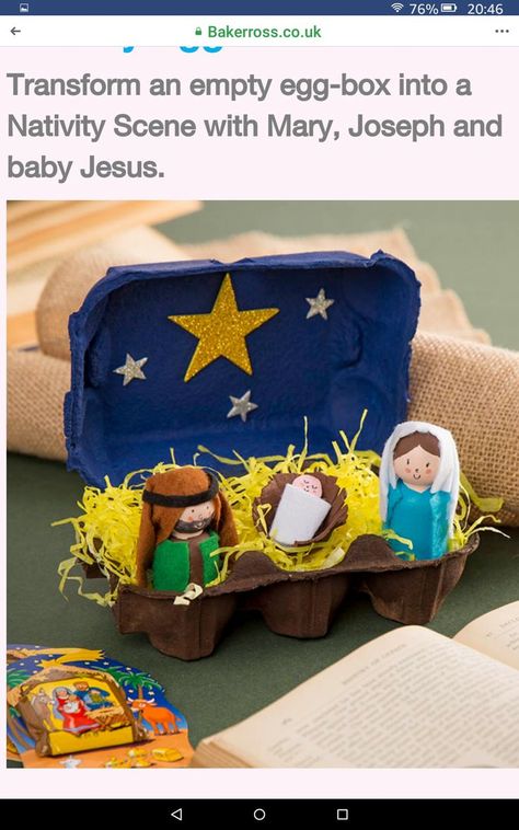 Egg Carton Crafts, Christian Crafts, Bible Crafts For Kids, Egg Box, Nativity Crafts, Church Crafts, Christmas School, The Nativity, Preschool Christmas