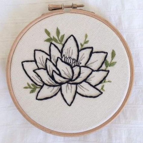 Lotus Flower Embroidery, Embroidered Bookmarks, Meditation Place, Birthday Embroidery, Embroidery Tshirt, Basic Embroidery Stitches, Delicate Embroidery, Black Embroidery, Embroidery Flowers Pattern