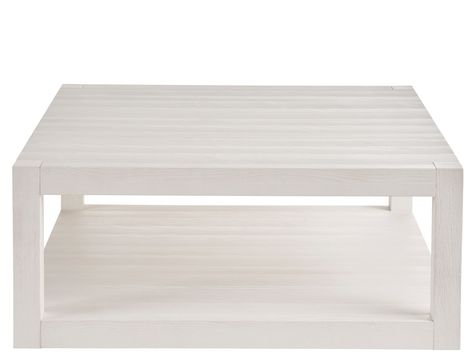 Weekender Coastal Living Home Collection Hermosa Square Cocktail Table | Universal Furniture Coastal Coffee Table, White Cocktail Tables, Cocktail Tables Living Room, Shelf Coffee Table, Square Cocktail Table, Floor Shelf, Universal Furniture, Coffee Table Square, Occasional Table