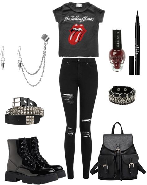 Rocker Party Outfit, Rock And Roll Female Outfit, Rock And Roll Chic, 80’s Rocker Outfit, Punk Rock Girl Outfits, Rock Theme Party Outfit, 80s Rock Outfits, Rocker Girl Costume, 80s Rocker Girl