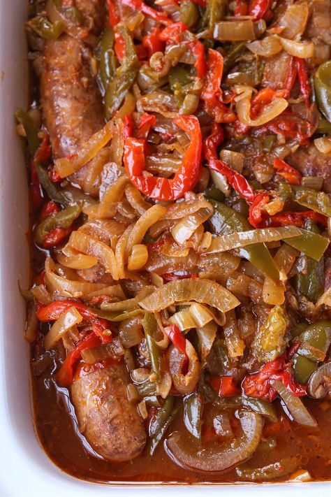 Crock Pot Sausage And Peppers, Sausage And Peppers Crockpot, Sweet Italian Sausage Recipes, Crock Pot Sausage, Shaking Beef, Slow Cooker Kielbasa, Italian Dinners, Sausage Crockpot, Crockpot Pasta Recipes