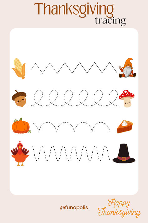 Work on development of your kids hands with this Thanksgiving activities. Great for small hands for preschool toddlers kindergarten. Turkey, pumpkin, pie and much more! Thanksgiving Abc Activities, Turkey Worksheets, Thanksgiving Abc, Writing Center Preschool, Arts And Crafts For Kids Toddlers, Thanksgiving Letter, Turkey Activity, Thanksgiving Toddler, Holiday Worksheets