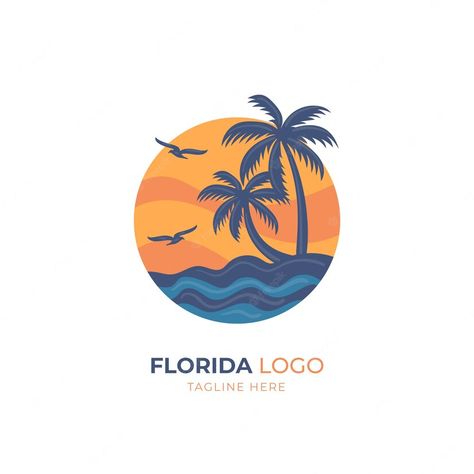 Florida Logo, Collective Logo, Florida Design, House Logo, Florida House, Vector Hand, Home Logo, Logo Ideas, Flat Design