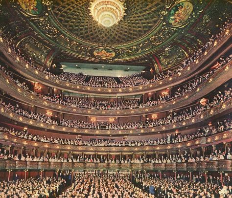 On April 16 1966, all of society turned out to wish their beloved Met goodbye. Socialites, debutantes, celebrities, millionaires and anyone who loved the Met showed up to attend it for one last time. Soon after that night, The Metropolitan Opera House would be demolished and replaced with an office building that would produce triple the income for The Metropolitan Opera House Company. The night was said to be The Met's finest. Metropolitan Opera House, A Night At The Opera, Metropolitan Opera, Gilded Age, Preakness, April 16, Concert Hall, Life Magazine, Concept Architecture