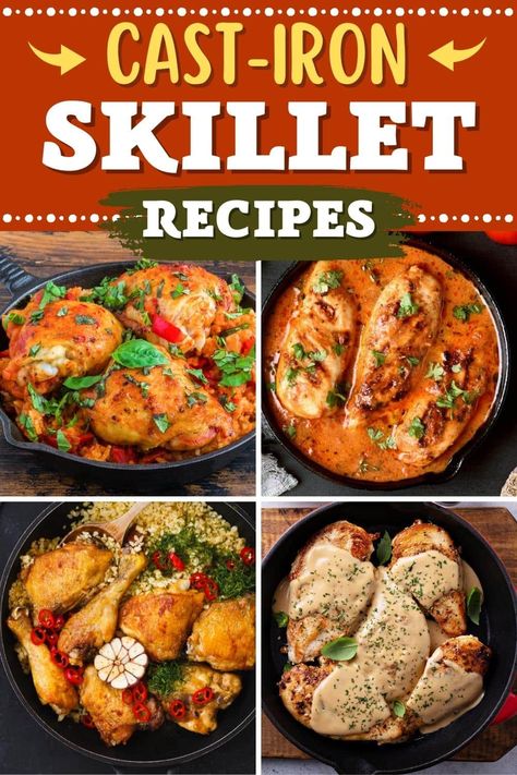 Try these cast-iron skillet chicken recipes for meals everyone will love! From casserole to chicken and rice, these dishes aim to please. Cast Iron Chicken Breast Recipes, Easy Cast Iron Recipes, Cast Iron Chicken Recipes, Meals Everyone Will Love, Skillet Chicken Recipes, Cast Iron Recipes Dinner, Iron Meals, Cast Iron Skillet Recipes Dinner, Continental Food