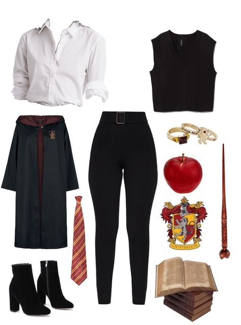 Hogwarts Uniform Gryffindor Female, Harry Potter Pants, Grifindor Outfit, Gryffindor Aesthetic Outfit, Gryffindor Inspired Outfits, Gryffindor Outfit Aesthetic, Hp Outfit, Harry Potter Japan, Harry Potter Inspired Outfits