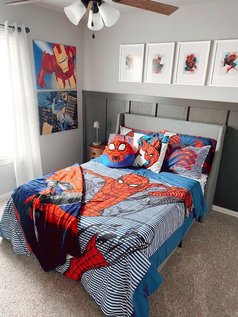 Spiderman Room Decor, Spiderman Bedroom, Marvel Bedroom, Marvel Room, Boy Toddler Bedroom, Toddler Boy Room Decor, Boys Bedroom Makeover, Big Boy Bedrooms, Children Room Boy