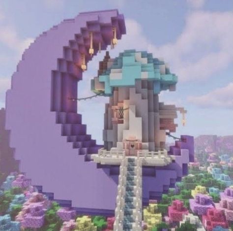 Moon Minecraft, Ninetales Pokemon, Mc Builds, Minecraft Aesthetic, Minecraft Things, Minecraft Cottage, Cool Minecraft Creations, Cool Minecraft Houses, Minecraft Room