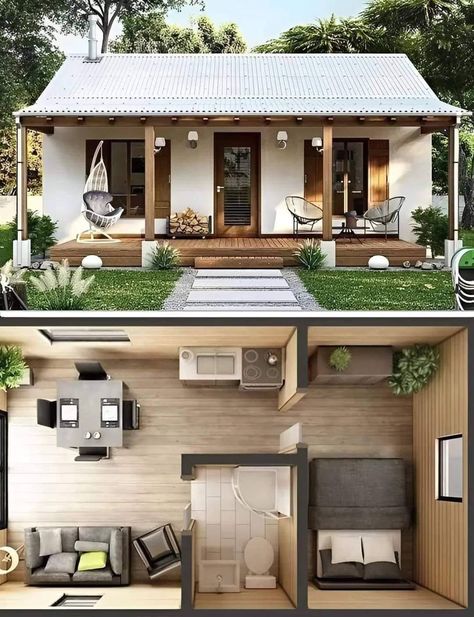 Small House Layout, Tiny House Layout, Tiny House Community, Building A Tiny House, Tiny House Inspiration, House Floor Design, Tiny House Floor Plans, Small House Design Plans, Sims House Design