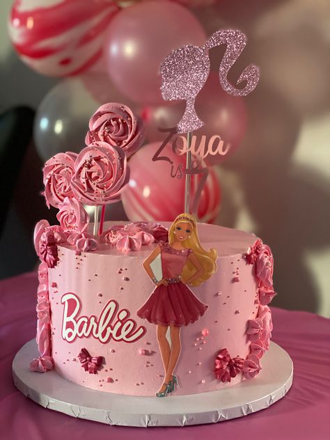 Barbie Cake Designs, Princess Theme Cake, Cake Designs For Girl, 14th Birthday Cakes, 7th Birthday Cakes, Barbie Birthday Cake, Barbie Theme Party, Bolo Barbie, Rainbow Birthday Cake