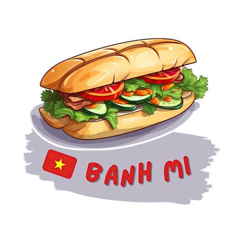 Check out this awesome 'Banh+mi+%7C+Vietnamese+food' design on @TeePublic! Vietnamese Banh Mi, Bahn Mi, Vietnamese Food, Food T, Pickled Vegetables, Banh Mi, Delicious Sandwiches, Vietnamese Recipes, Music Humor