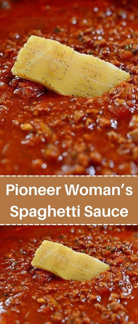 Pioneer Woman’s Spaghetti Sauce Pioneer Woman Spaghetti Sauce, Homemade Italian Spaghetti Sauce, Best Homemade Spaghetti, Pioneer Woman Recipes Dinner, Best Homemade Spaghetti Sauce, Italian Spaghetti Sauce, Homemade Spaghetti Sauce Recipe, Ree Drummond Recipes, Spaghetti Sauce Recipe