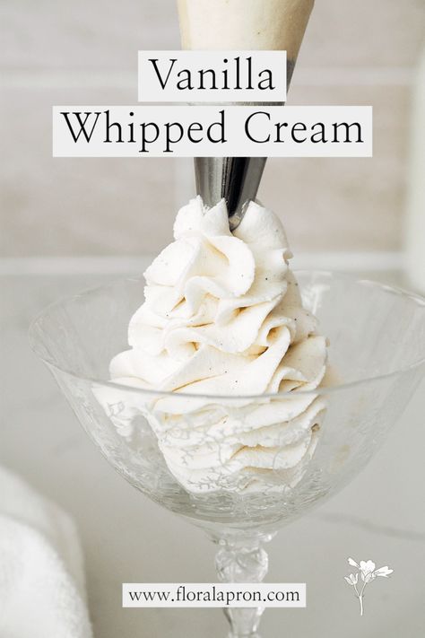 Homemade Vanilla Whipped Cream, Best Whipped Cream Recipe, Vanilla Pudding Whipped Cream, Vanilla Whipped Cream Frosting, Homemade Whip Cream, Vanilla Bean Whipped Cream, Vanilla Bean Recipes, Shortcake Recipes, Honey Whipped Cream