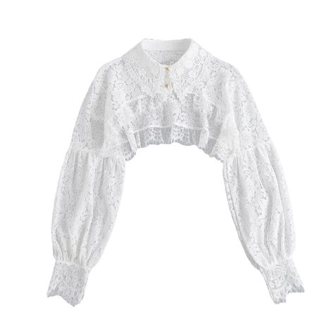 Cute Tops With Puffy Sleeves, White Victorian Blouse, Cute White Blouse, Half Shoulder Top, White Blouse Short Sleeve, White Collared Top, Korean Clothing Brands, Half Shirt, Bday Wishlist