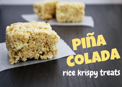 Mallow and Co: Pina Colada Rice Krispy Treats Peanut Butter Recipes Easy, Peanut Butter Rice Krispie Treats, Decorative Food, Cake Bar, Joy The Baker, Krispie Treats Recipe, Krispy Treats, Cereal Treats, Krispies Treats