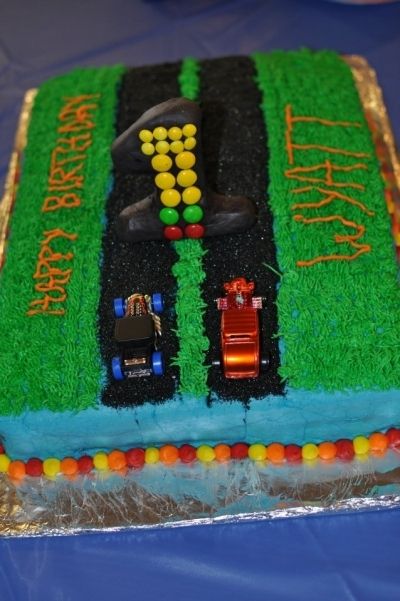 Racing First Birthday, Racing Cake, Race Car Cakes, Racing Birthday, Cars Birthday Cake, Drag Strip, Race Party, Race Car Party, Race Car Birthday