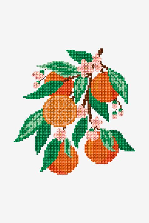 Viborg, Pixel Crochet, Embroidery Scissors, Orange Pattern, Embroidery Needles, Knitting Kits, Cross Stitch Patterns Free, Free Cross Stitch, Tapestry Crochet