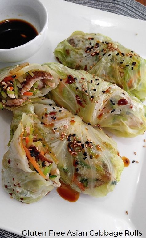 Asian Cabbage Rolls Recipe, Asian Cabbage Rolls, Gluten Free Asian, Keto Cauliflower Recipes, Keto Sausage Balls, Asian Cabbage, Keto Sausage, Steamed Cabbage, Cabbage Rolls Recipe