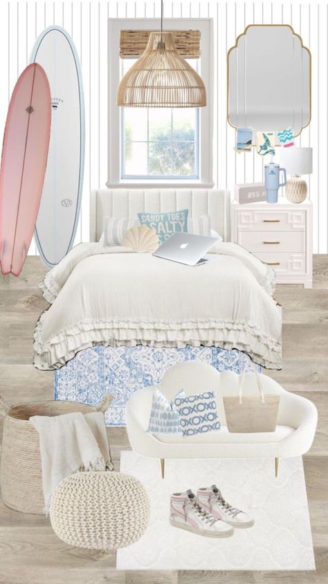 #coastal granddaughter #bedroom ideas #fyp Granddaughter Bedroom Ideas, Beach Girl Room, Coastal Granddaughter Bedroom, Granddaughter Bedroom, Costal Bedroom, Surf Room Decor, Coastal Room Decor, Ocean Room Decor, Beachy Room Decor