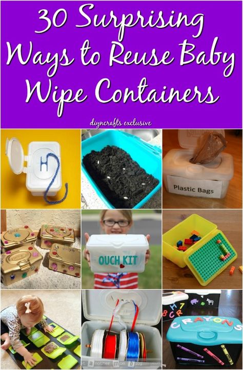 30 Surprising Ways to Reuse Baby Wipe Containers {With Tutorial Links} Baby Wipes Container, Wipes Container, Baby Wipe, Reuse Recycle, Recycled Crafts, Baby Wipes, Household Hacks, Diy Baby Stuff, Baby Items